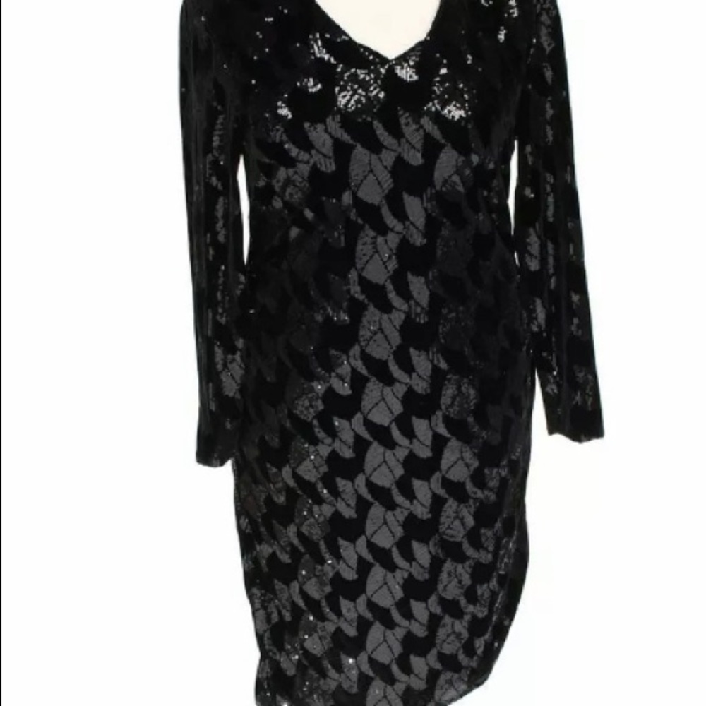 0X Carmakoma Black Velvet Beaded Dress